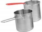 Mini katliņš ar nerūsējošā tērauda fritēšanas grozu
