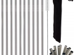 Set of 10 Reusable Stainless Steel Straws with Cleaning Brush and Pouch