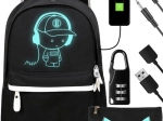Ūdensizturīga mugursoma ar USB un spīdošu motīvu KRUZZEL 19 l
