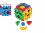 Plastic shape-sorting cube 12 × 12 cm in mesh