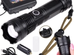 Jaudīgs LED lukturis ar USB uzlādi, ūdensizturīgs, ar tālummaiņu