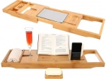 Bamboo Bathtub Shelf Home Spa – Extendable Bath Tray