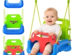 Children’s 3-in-1 swing on ropes, green-blue Kruzzel up to 30 kg