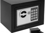Elektroniska seifs ar kodu un atslēgu, melns, A5