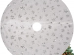 White Christmas Tree Skirt with Silver Snowflakes, 120 cm Ruhhy
