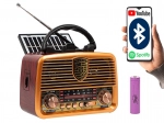 Pārnēsājams analogais radio RA10 AM/FM ar saules uzlādi un Bluetooth
