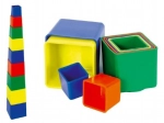 Stacking plastic cubes, 9 pcs