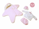 NEW BORN Doll Outfit 40–42 cm – pink set with star fleece Llorens