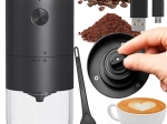 Electric travel coffee grinder with adjustable grind and USB-C