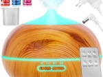 Aroma difuzors un ultraskaņas gaisa mitrinātājs 400 ml ar jonizāciju un LED, tālvadība + 3 eļļas
