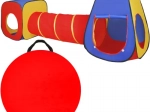 Bērnu rotaļu telts 3 vienā Tipi + Tunelis + Mājiņa