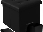 Salokāms pufs ar glabāšanas nodalījumu, melns Ruhhy