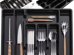 Plastic expandable kitchen drawer organizer for cutlery