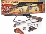 Cowboy set – rifle, revolver, handcuffs and sheriff’s badge for caps