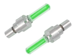 Illuminated valve caps – green, set of 2 pcs