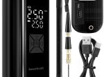 Elektriskā pārnēsājamā gaisa pumpa 150 PSI ar 6000 mAh powerbanku un LED lukturīti