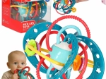 Sensory teether–rattle for babies, turquoise