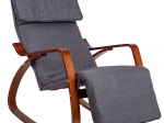 Rocking chair with adjustable footrest and wooden armrests ModernHome
