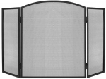 3-panel fireplace screen against sparks, black, 118 × 76 cm